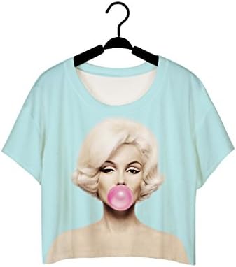 Groupstars Women Girls Sexy Bare Midriff Bubble Gum Crop Top &amp; Fashion T-Shirts