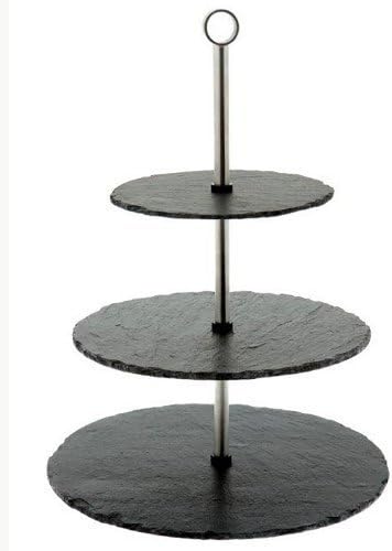 The Just Slate Company Natural Slate 3-Tier Cakes and Sweets Stand, 11.3-Inch Diameter, 16.38-Inch Height by The Just Slate Company