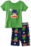 Paul Frank Baby-boys Infant Julius Baseball Allover Print Pajama Set, Green, 18 Months