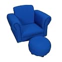 Gift Mark Child's Upholstered Chair with Ottoman, Blue