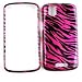 CAR CHARGER + PINK/BLACK ZEBRA PRINT DESIGN SNAP-ON FACEPLATE CASE CELL PHONE COVER FOR MOTOROLA DROID PRO A957