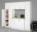 Elite Home Storage Collection White Finish Topper Wall 3-Door Cabinet