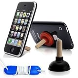 Mini Plunger Sucker Stand (Pack of 2) for Mobile iPhone 3G/3GS/4G + One Fre ....