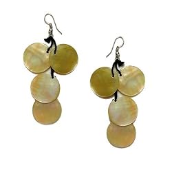 Mother of Pearl Four Shell Circular Dangle Earrings