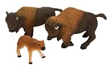 Eco Dome Buffalo Family: Realistic 4 piece Animal Figure Set