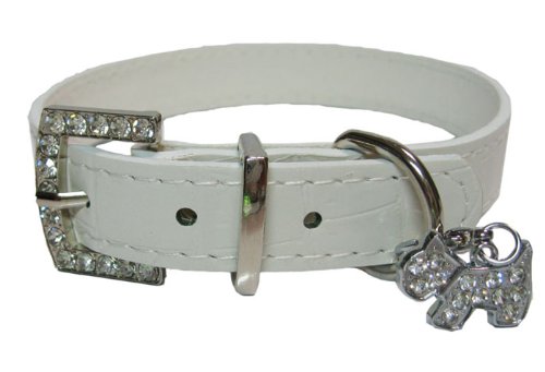 Bella's Luxury Leather Rhinestone Dog Collar with Swarovski