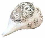 Carved Conch, 8 Auspicious Symbols, Horn