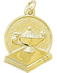 Rembrandt Charms Book and Lamp on Disc Charm