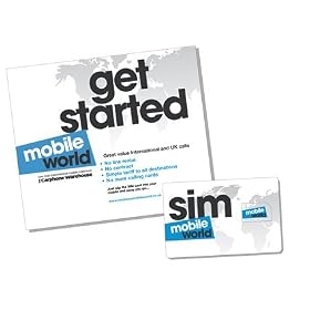 Mobile World SIM Card - Pay As You Go - Low Cost International Calls