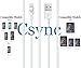 CsyncDirect 3-Feet 8-Pin Lightning to USB Cable for Apple iphone 6 / 6 Plus, 5s, 5c, 5 , iPod 7, iPad Mini, Mini 2, Mini 3, iPad 4, iPad Air, ipad Air 2 - Pack of 3