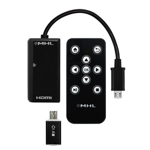MHL HDTV Adapter For Smartphones and Tablets Micro USB to HDMI 1080p with Remote Control Included for HTC One Max S X XL X+ Butterfly Butterfly S Droid DNA EVO 4G LTE Raider Velocity Vivid Rezound Amaze 4G Sensation XE Jetstream Sensation 4G EVO View 4G EVO 3D Sensation Flyer J ISW13HT