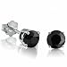 1ct tw Black Diamond Solitaire Stud Earrings set in White Gold