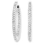 14K White Gold 1 ct. Diamond Hoop Earrings