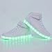 CIOR High Top LED Light Up Shoes 11 Colors Flashing Rechargeable Sneakers for Mens Womens Girls Boys,35/4 B(M)US Women/3 D(M)US Men White