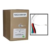 Cable Wholesale 14/4 (14AWG 4C) 105 Strand/0.16mm Speaker Cable, CM / Inwall Rated, Oxygen-Free, White, 500 ft, Pullbox