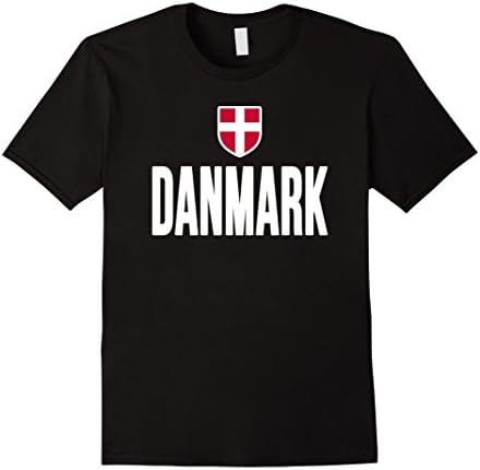 Men's Denmark T-shirt 2016 2017 Danish Flag Danmark Tee Large Black