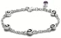 Sterling Silver Bracelet With Swirl Stations & Amethyst Drop by Zina, 7"