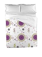 Hipster Juego De Funda Nórdica Nima (Blanco/Lila)