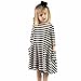 Hatop 1PC Black White Striped Dress Casual Family Clothes Girls Dress