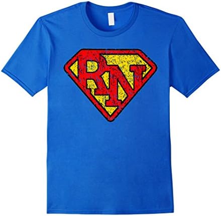 Vintage Super Nurse RN Distressed T Shirt - Male Medium - Royal Blue