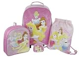 Trade Mark Collections Disney Princess Travel Set includes Wheeled Bag/ Backpack/ Trainer Bag/ Purse (Pink)