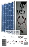 Tektrum 180w Solar Panel/Blocking Diode Cable/2m long Cable/Clamps Battery Charger Kit for RV, Home, Boat, Pool