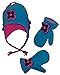 N'Ice Caps Girls Fully Lined Micro Fleece Hat And Mitten Set with Appliques