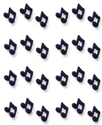 Music Cakes, Cupcakes, Cookies - Music Note Shaped Edible Hard Sugar Decorations (24 pcs) by Lucks