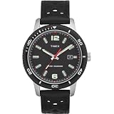 [タイメックス]TIMEX モダンダイブスタイル ブラックダイアル ブラックパンチングレザーストラップ T2N662 メンズ 【正規輸入品】