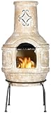 gf4u Mexican Clay Chimenea BBQ and Cover Spanish Scroll Large
