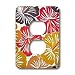 Lee Hiller Designs Hawaiian Print - Retro 70s Hawaiian Hibiscus Print - Light Switch Covers - 2 plug outlet cover