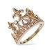 Gold Plated CZ Fleur de Lis Crown Ring