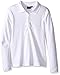 Nautica Girls' School Uniform Long Sleeve Polo, White, Small(7)