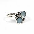 STERLING SILVER RING with Blue Mother of Pearl 12mm