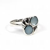 STERLING SILVER RING with Blue Mother of Pearl 12mm