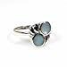 STERLING SILVER RING with Blue Mother of Pearl 12mm