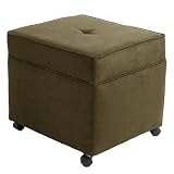 Review   / Microsuede File Storage Ottoman - Sage