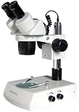 10x-30x STEREO MICROSCOPE, TRINOCULAR HEAD, DUAL LIGHTS