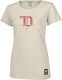 Detroit Red Wings -Putty- Junior's Distressed Vinatge Logo Garment Washed Baby Doll Tee