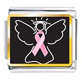 Angel Of Hope Pink Ribbon Photo Italian Charms Bracelet Link