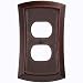 Napa Wood Chocolate Leather - 1 Duplex Outlet Wallplate