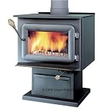 Flame 93348 Black XTD XTD 1.9 E.P.A Pedestal Wood Burning Stove with 6 Flue Diameter and Black Door