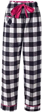 Sami Collection Women's Big Bow Flannel Pants (Large, Right On White)