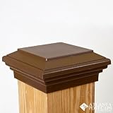 6x6 Post Cap - (Nominal) Mocha Brown Flat Top - 10 Year Warranty - Free Shipping!