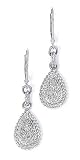 Sterling Silver Diamond Pave Drop Earrings