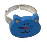 Children's Adjustable Ring with Cat Character (5 characters) - Fun Girls Present - Ideal Children's Gift, Great for a Birthday Presents, Friendship Gifts, Party Bags or Well Done Reward. P&P Only £2 - Sent Same Day.