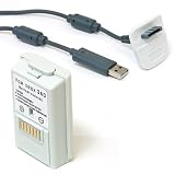 Produkt-Bild: Play and Charge Akku + Ladekabel f&uuml;r Xbox 360 Wei&szlig; / Weiss Controller