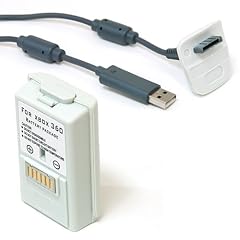 Play and Charge Akku + Ladekabel f�r Xbox 360 Wei� / Weiss Controller