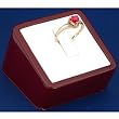 Clip Ring Display White Leather Wood Jewelry Showcase
