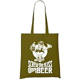 Screw the Kiss, Gimme a Beer (White) Organic Fashion Tote